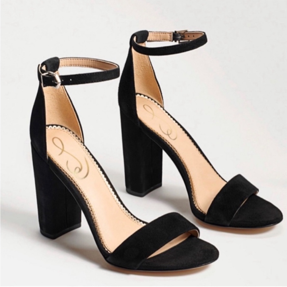 Sam Edelman Black Suede Yaro Block Heels Size 9.5 US $100